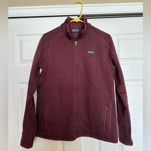 Patagonia better sweater full zip fleece jacket in burgundy/wine red